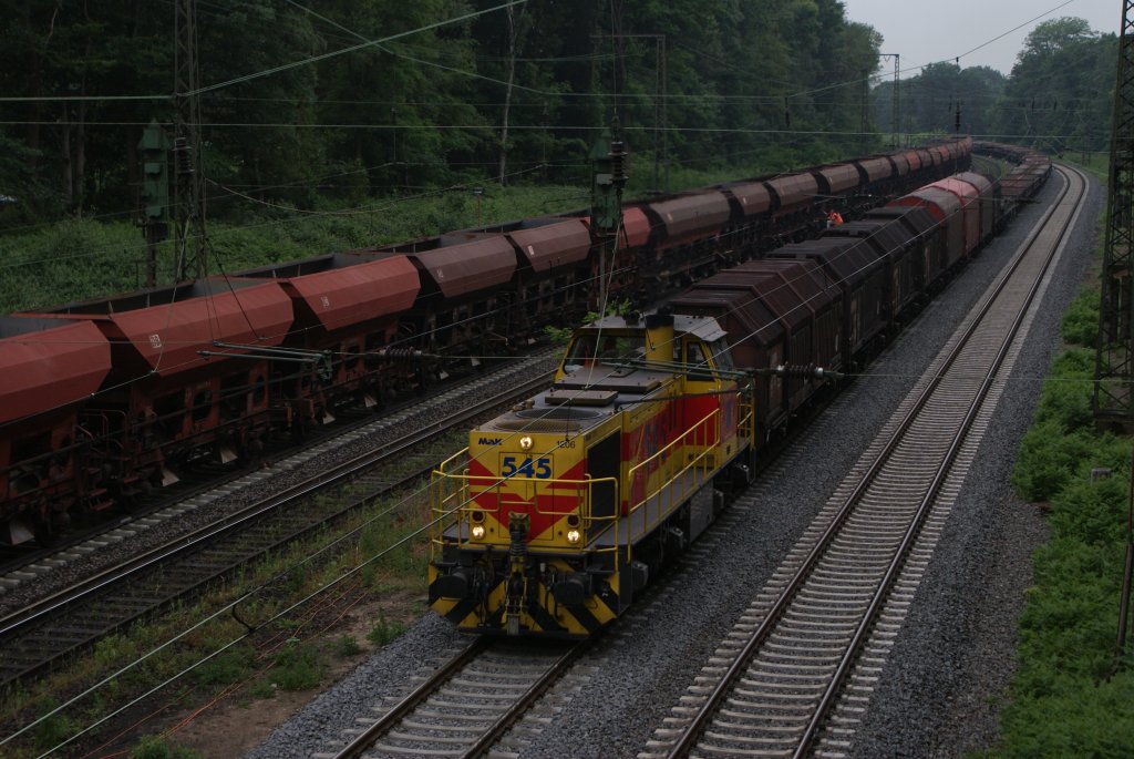 Mak G1206 (E&H) mit einem gemischten Gterzug in Duisburg Neudorf am 12.06.2010