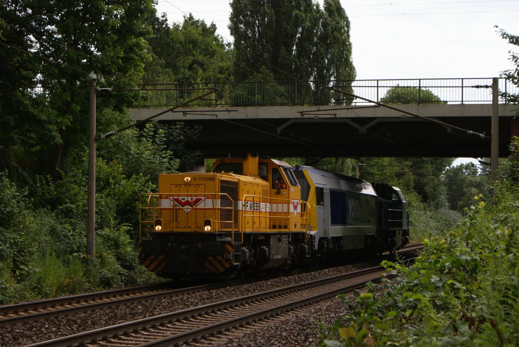 MaK G1700BB + 264 008 + MaK G1700BB als Lokzug in Hannover Limmer am 30.07.2010