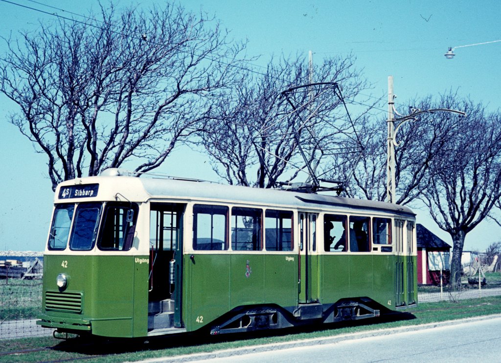 Malm MSS: Tw 42 (Museumswagen) Strandgatan am 7. Mai 1970.