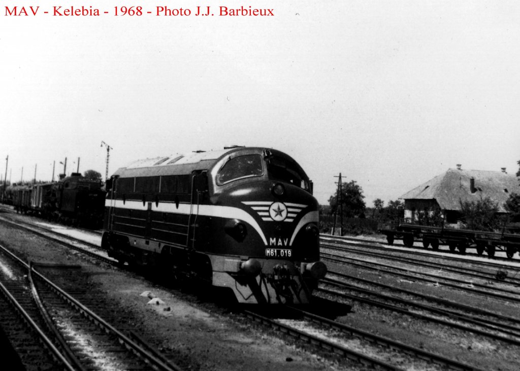 MAV - Die M61.019 in Kelebia, die vorletzte Lokomotive dieser Reihe  made in Sweden  - Mai 1968 (Foto: J.J. Barbieux) 
