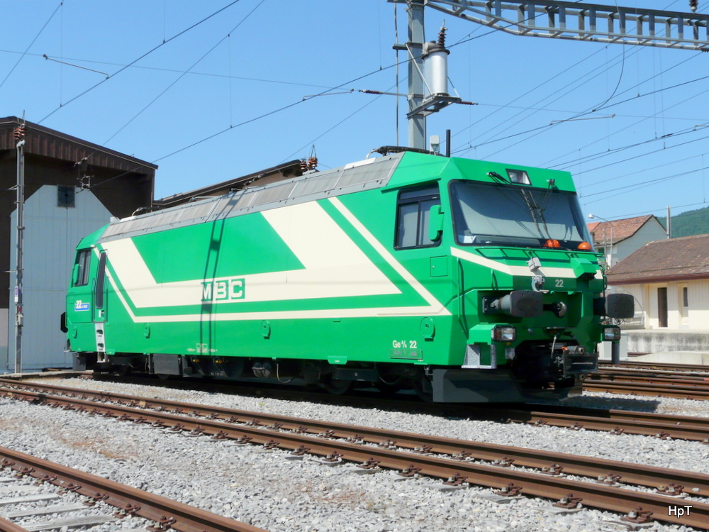 MBC/BAM -  Gterlok Ge 4/4  22 vor dem Depot in Bire am 17.06.2013 