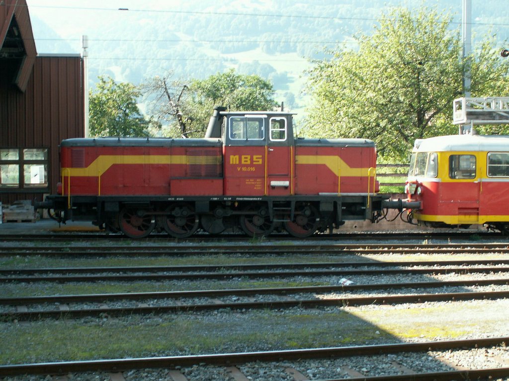 MBS Diesellok V 10.016 vor dem Depot in Schruns/Montafon.19.09.10
