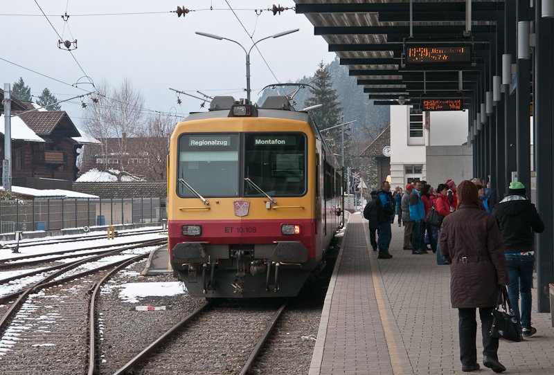 MBS ET 10.108 als 8940 (Schruns - Bludenz) am 11. M�rz 2010 in Schruns.