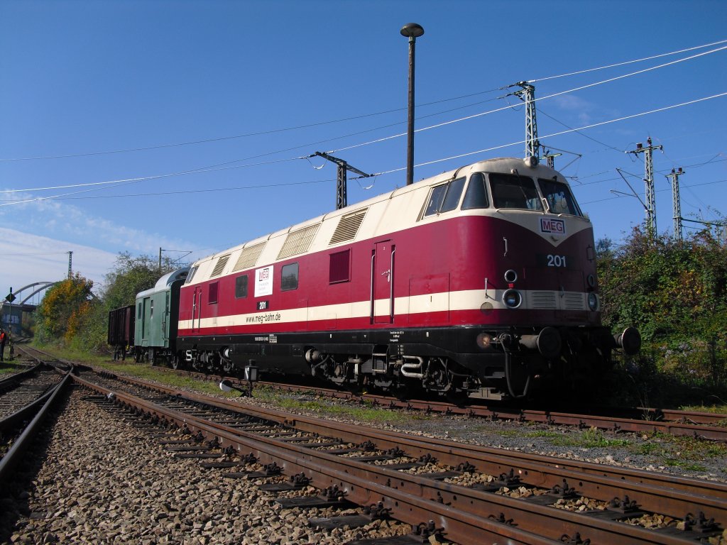 MEG 201 (92 80 1228 502-1 D-MEG) war am 09.10.10 im Bw Weimar zum V300 Treffen ausgestellt.