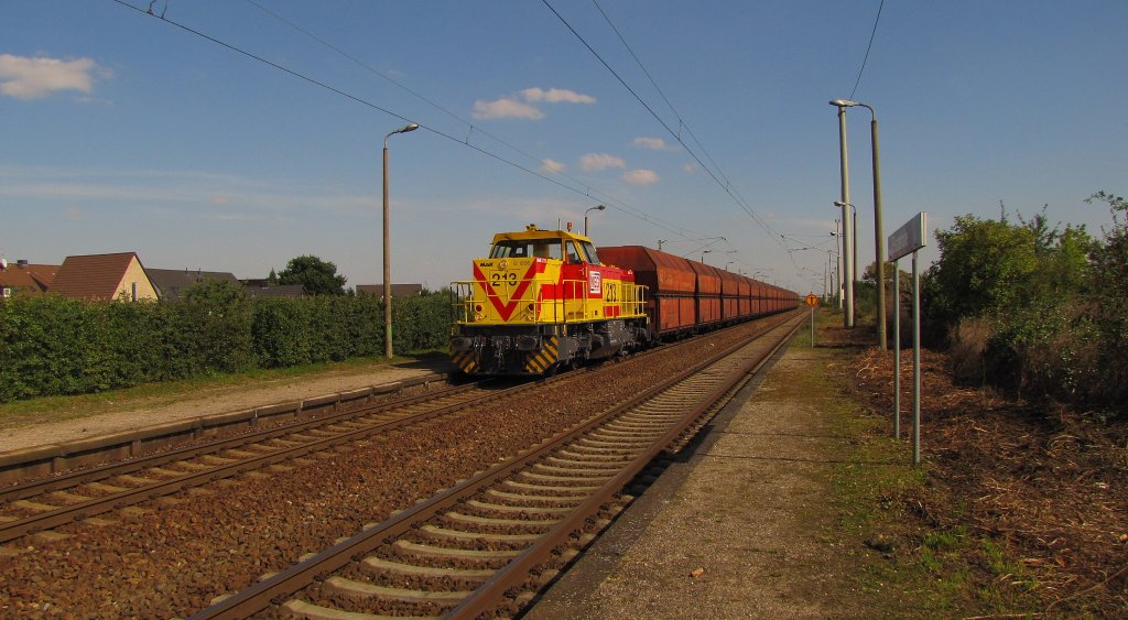 MEG 213 (92 80 1275 213-7 D-MEG) mit dem KC 61580 von W�hlitz nach Buna Werkbf, am Hp Merseburg Elisabethh�he; 07.09.2010