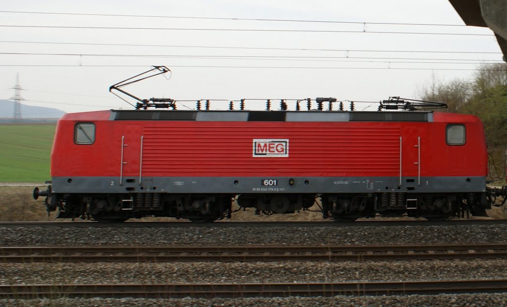 MEG 601 (143 179-0) bei Iphofen am 29.03.2012