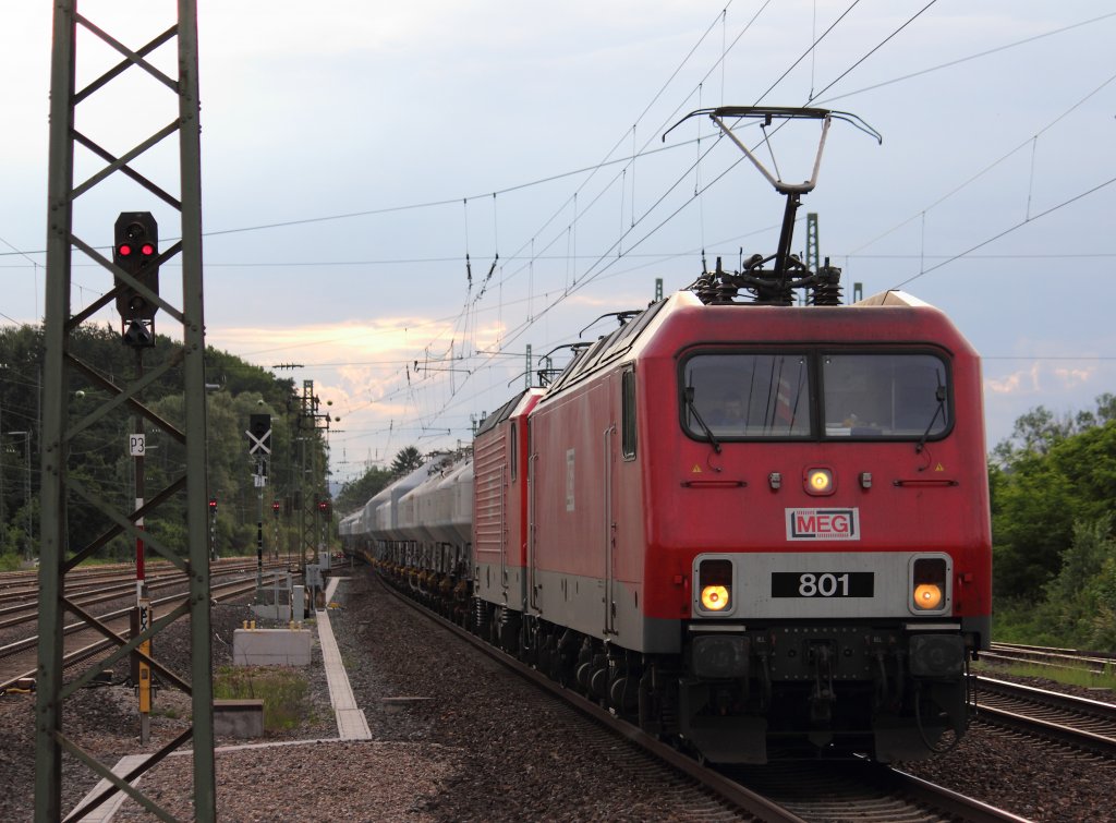 MEG 801 (156 001) und 602 (143 204) in Hochstadt/ Marktzeuln am 12.06.2012.