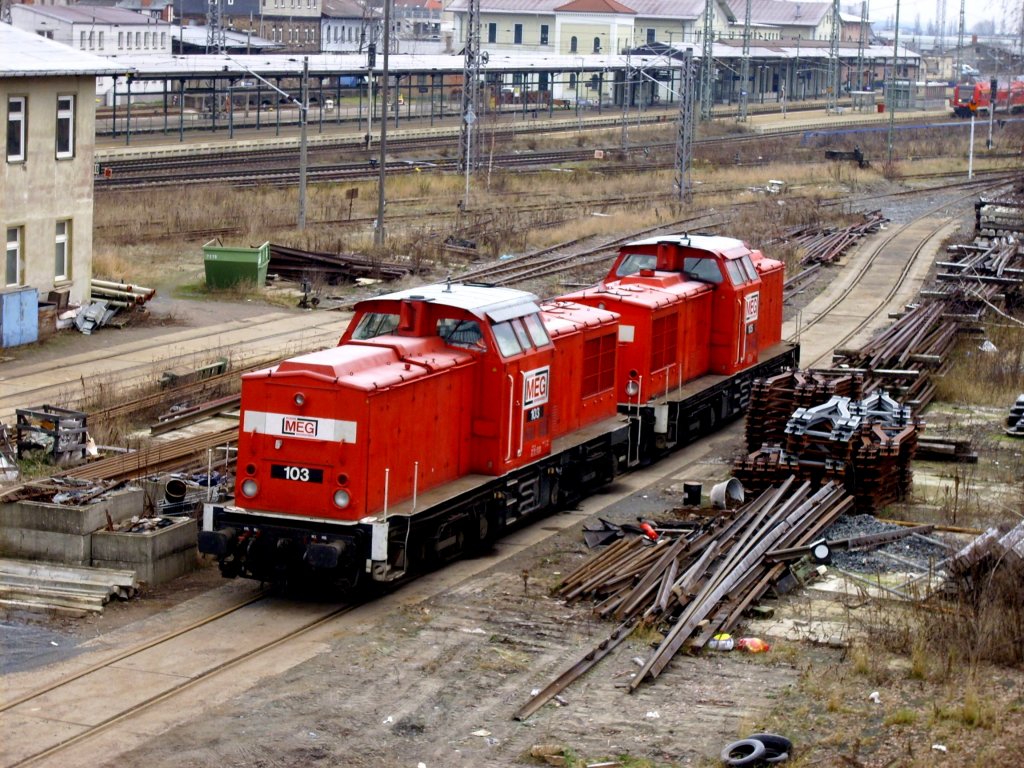 MEG103 und MEG105 am 22.12.2007 in Nordhausen