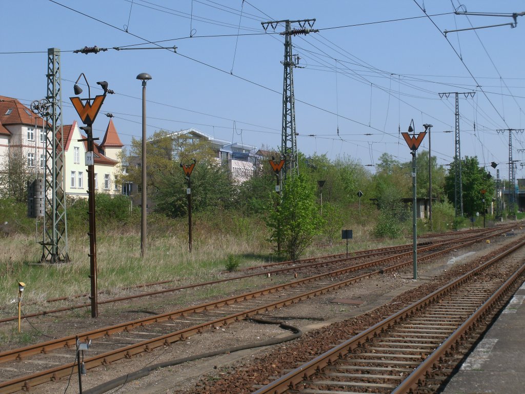 Mehrere Wrtersignale am 23.April 2011 in Neubrandenburg.