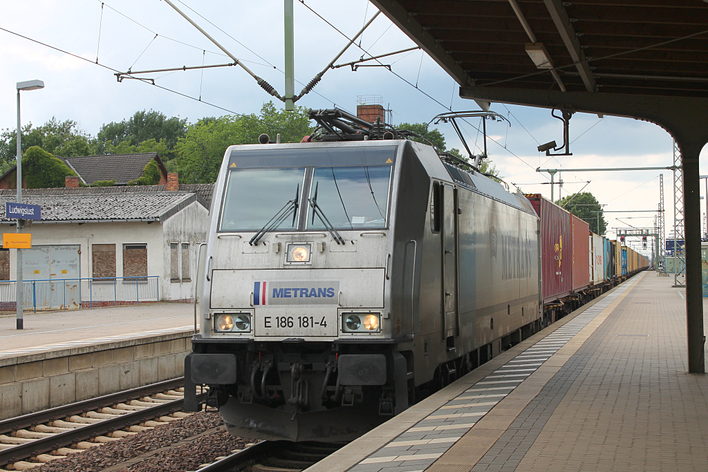 METRANS E 186 181-4 in Ludwigslust am 27.06.2013