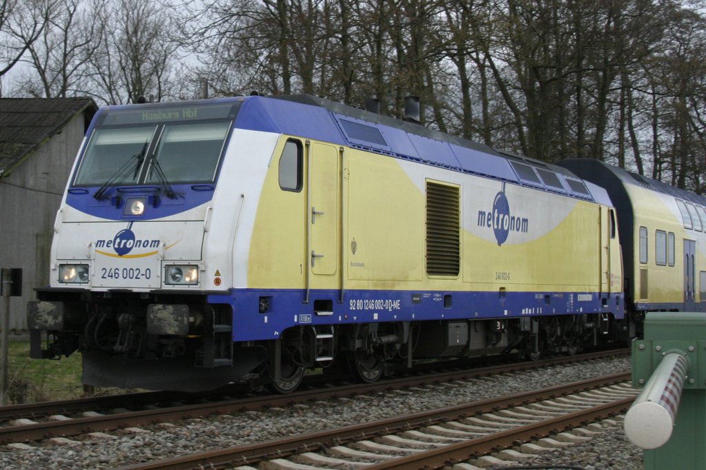 Metronom 246 002 am 28.3.10 zwichen Cuxhaven und Otterndorf