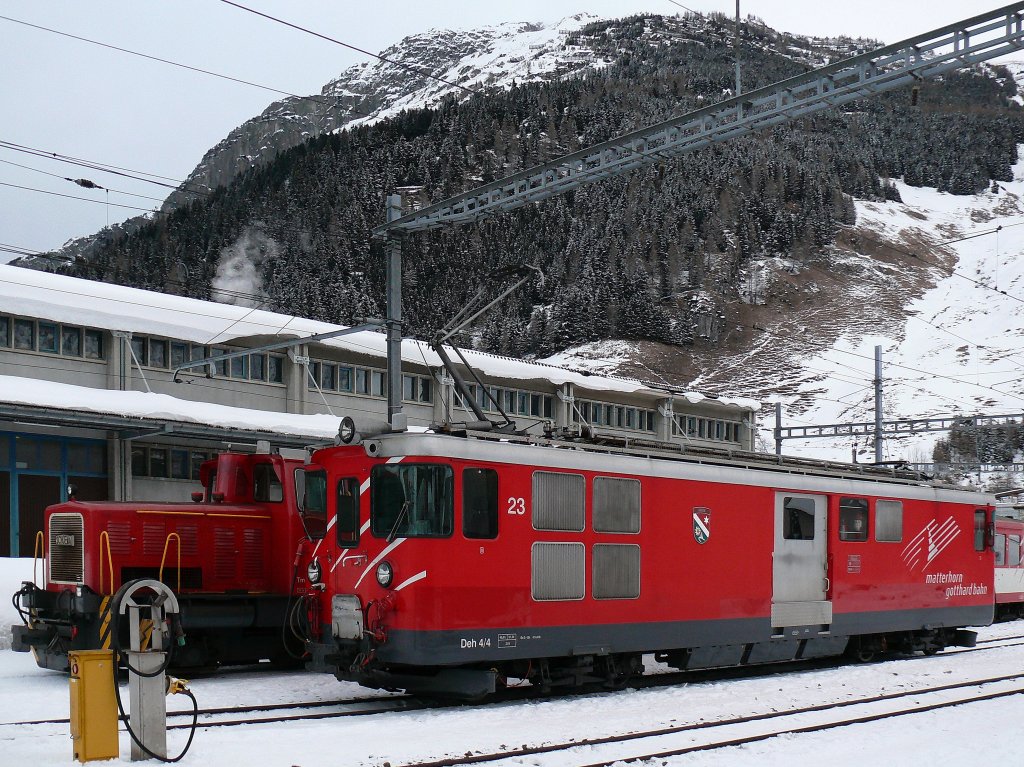 MGB 23 Deh4/4I (ex BVZ).
Wintermorgen in Andermatt.
25.01.2011