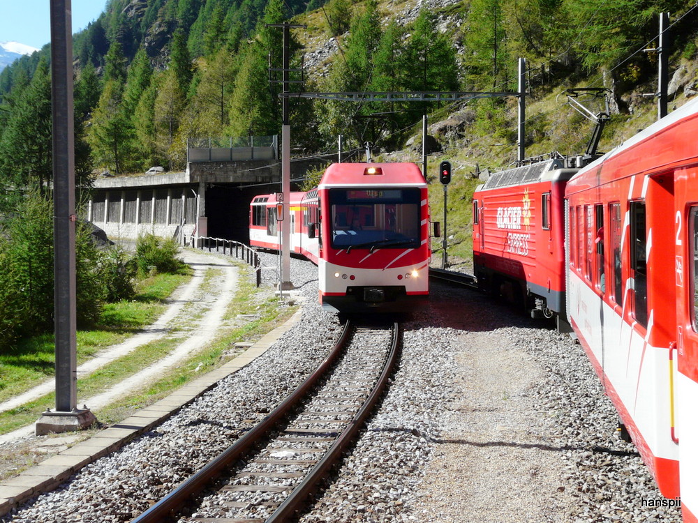 MGB - Schnappschuss vom ABDeh 4/8 2021 unterwegs zwischen Zermatt und Tsch am 21.09.2012