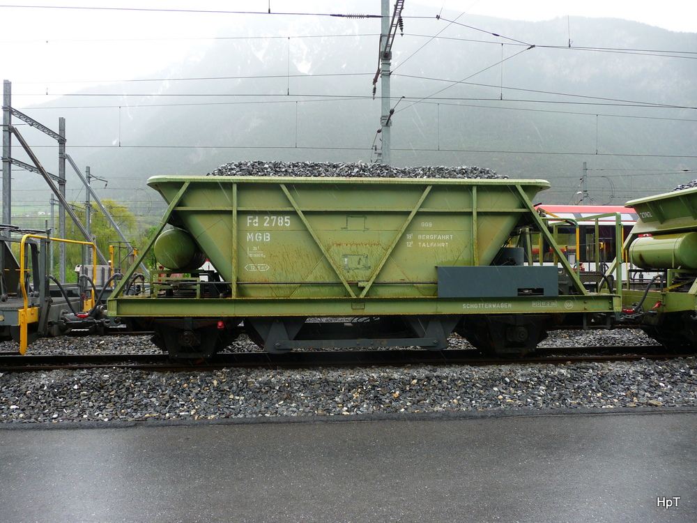 MGB - Tag der offenen Tr in der Depot/Werksttte im Glisergrund -Ausstellungsstck Schotter/Kieswagen Fd 2785 am 27.04.2013