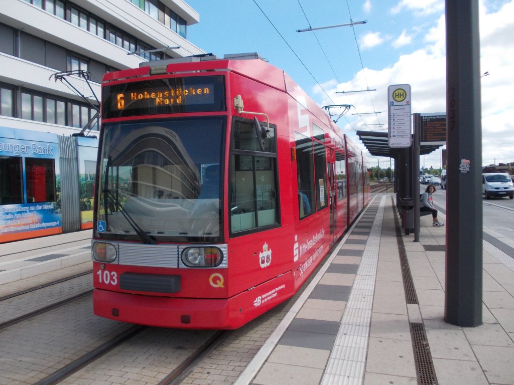 MGT6D Wagen 103 der VBBr als 6 Hohenstcken Nord am 21.06.13 am Hauptbahnhof