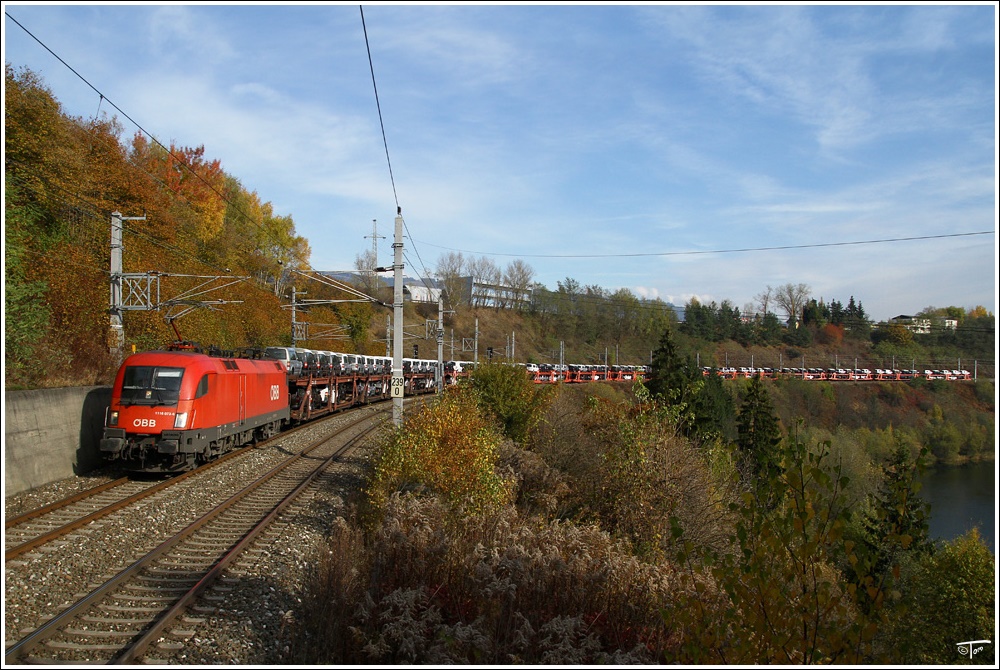 Mit dem Fiat Autozug war am 24.10.2010 die 1116 073 unterwegs.
Judenburg