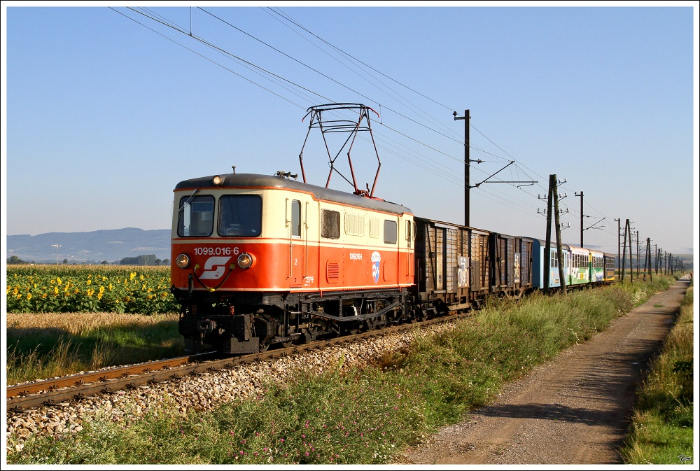Mit dem R 6805  Dirndltaler  war am 1.8.2010 die 1099 016 von St.Plten nach Mariazell unterwegs.
Ober Grafendorf 