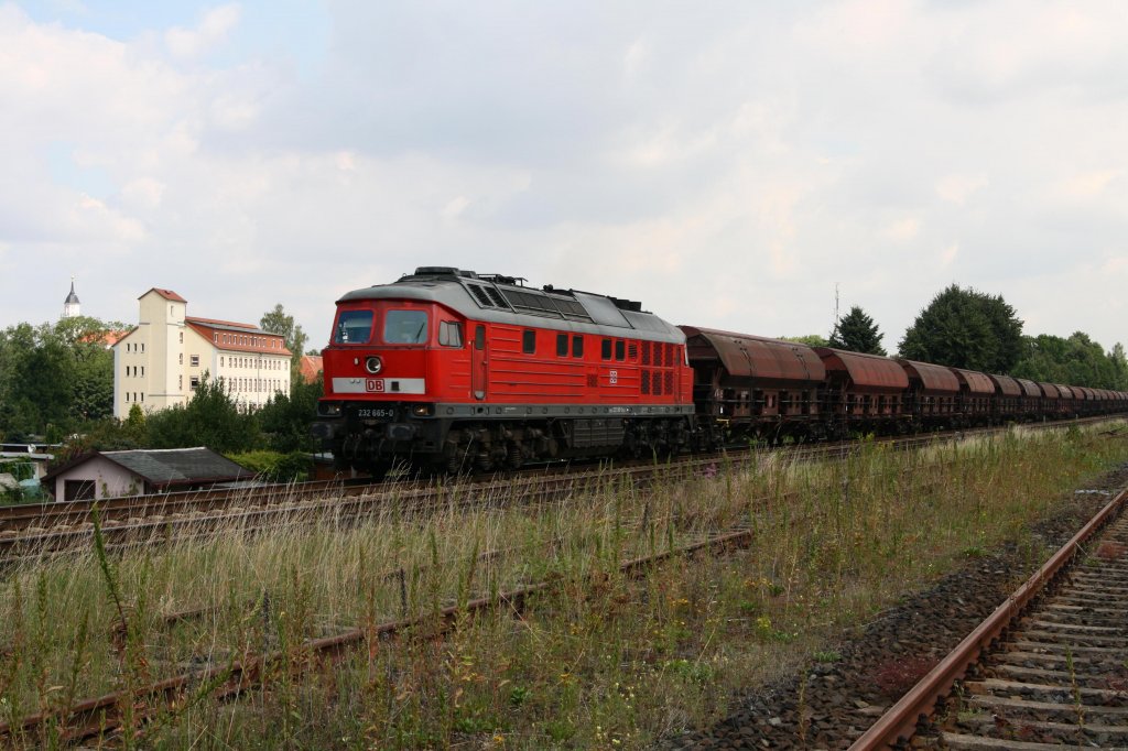 Mit einem Rapszug konnte 232 665-0 am 08.08.12 in Bischofswerda fotografiert werden.