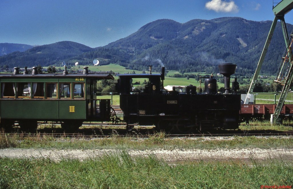 Mit ihrem Sonderzug ist Z 6  Thörl  im August 1997 in Seebach-Turnau angekommen.