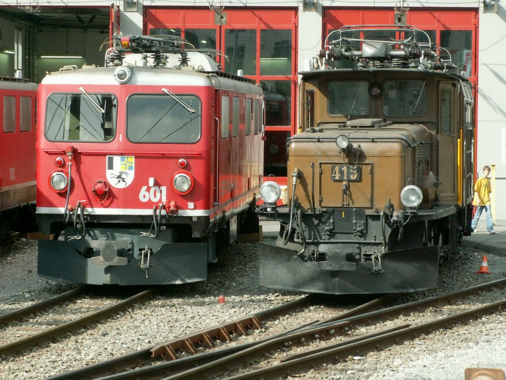 Mit den neuen Allegra Triebzgen beginnt nun langsam der Abschied von den Ge4/4 I Lokomotiven.Die Ge 4/4 I 601,hier noch in Chur,wurde als erste Lok schon im November 2010 verschrottet.(Archiv P.Walter)