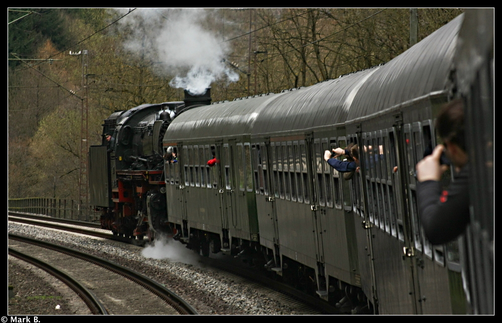 Mitfahrt im Eilzug von Bullay nach Trier. Zuglok am 03.04.10 war 41 018.