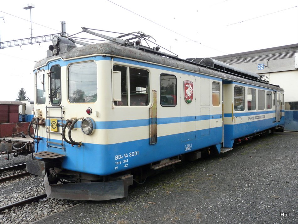 MOB - BDe 4/4 3001 in Chernex abgestellt am 08.11.2009
