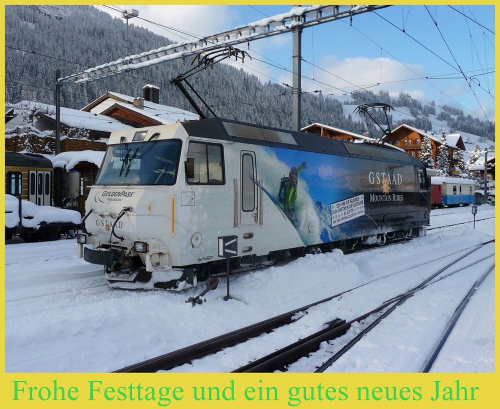 MOB Gldenpass - Lok Ge 4/4 8001 in Zweisimmen am 06.12.2012