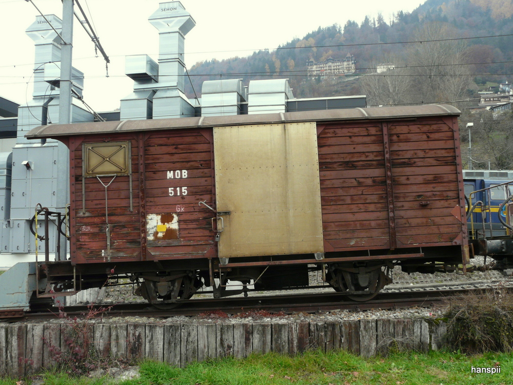 MOB Goldenpass - Gterwagen  Gk  515 abgestellt in Chernex am 24.11.2012