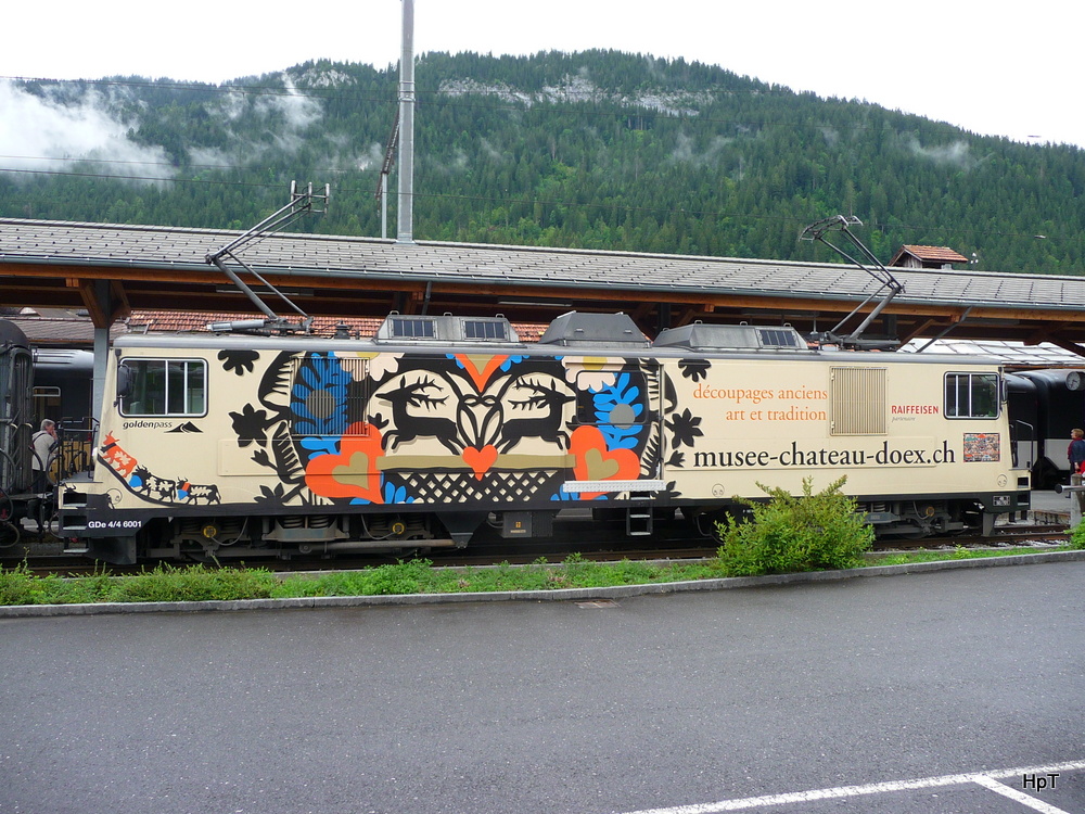 MOB - Lok GDe 4/4 6001 im Bahnhof Zweisimmen am 21.07.2012