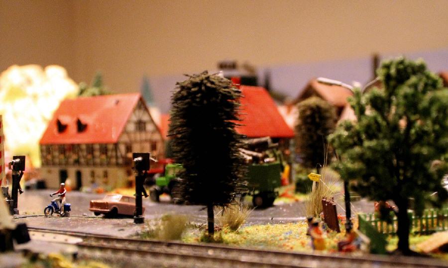 Modellbahn Szene auf der Anlage. Foto 04.02.2012