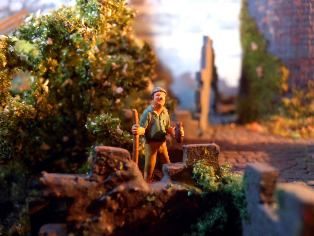 Modellbahn Szene auf der Anlage. Foto 24.10.2012