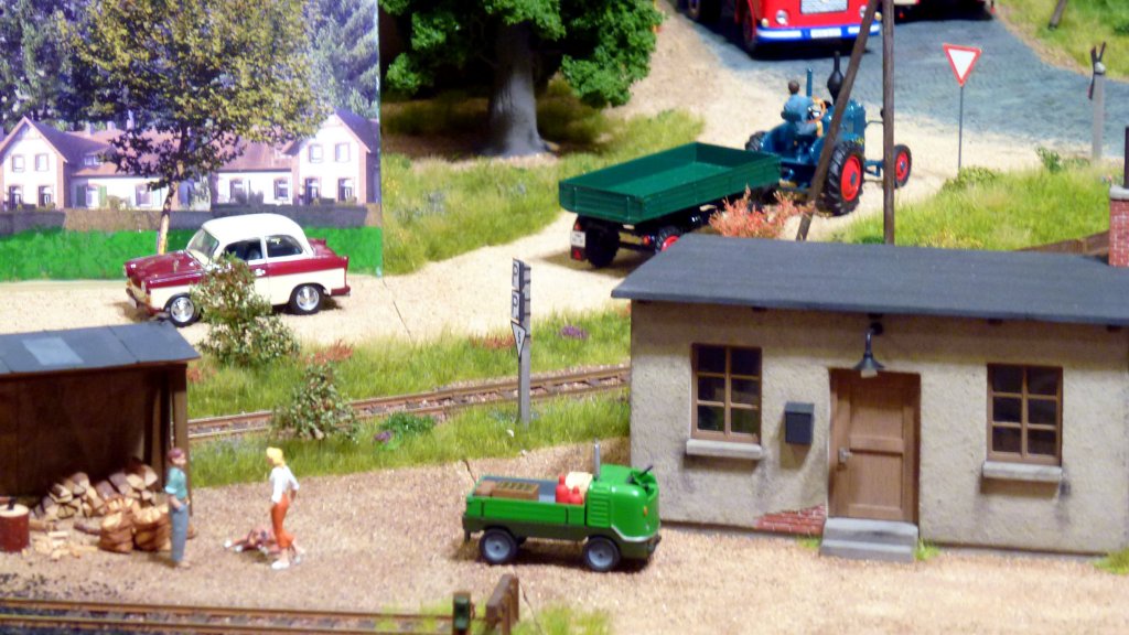 Modellbahn Szene auf einer Modellbahnanlage in Gera. Foto 03.11.2012