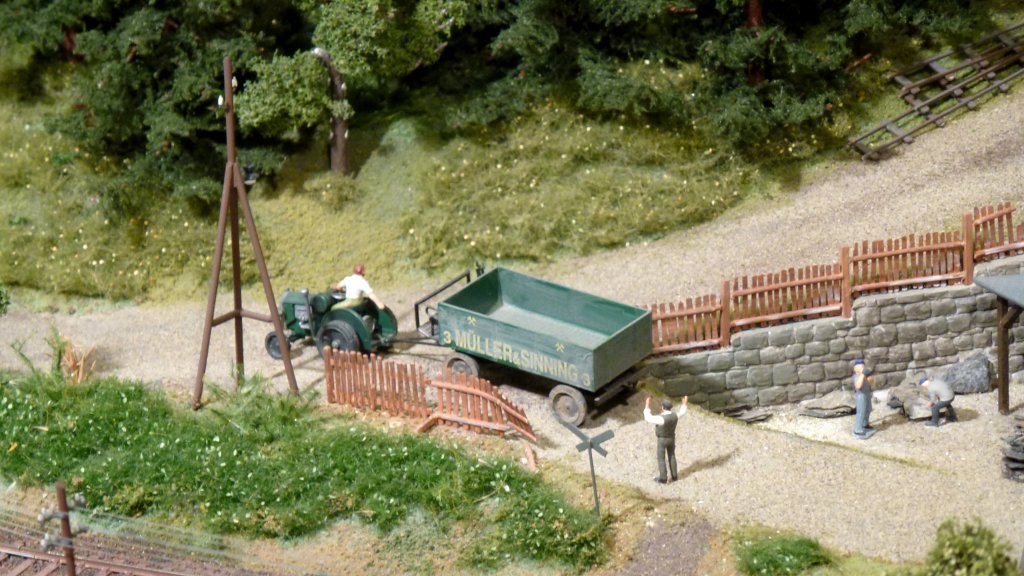 Modellbahn Szene auf einer Modellbahnanlage in Gera. Foto 03.11.2012