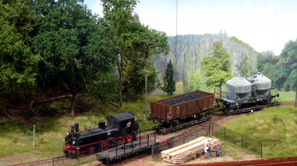 Modellbahn Szene auf einer Modellbahnanlage in Gera. Foto 03.11.2012