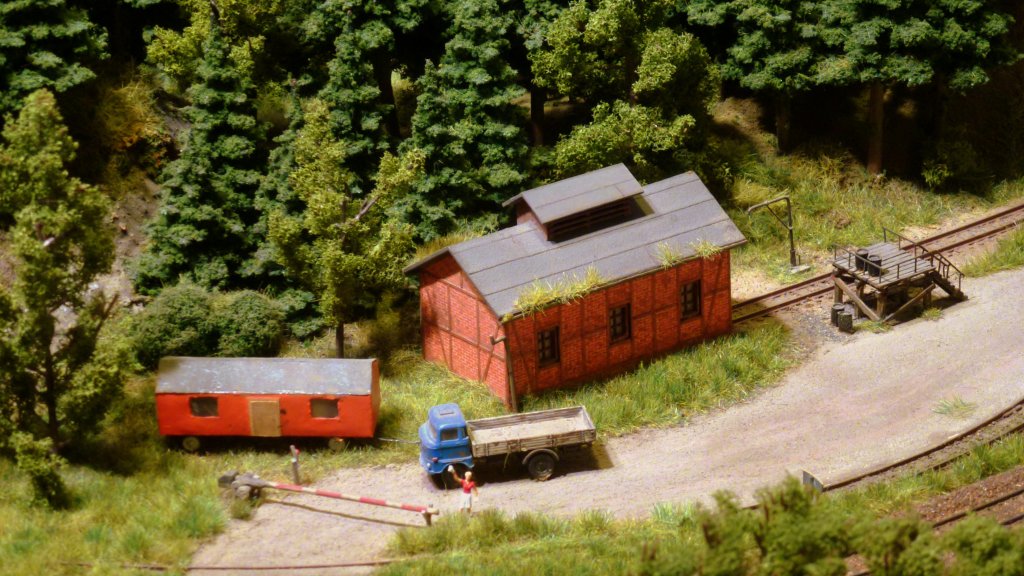 Modellbahn Szene auf einer Modellbahnanlage in Gera. Foto 03.11.2012