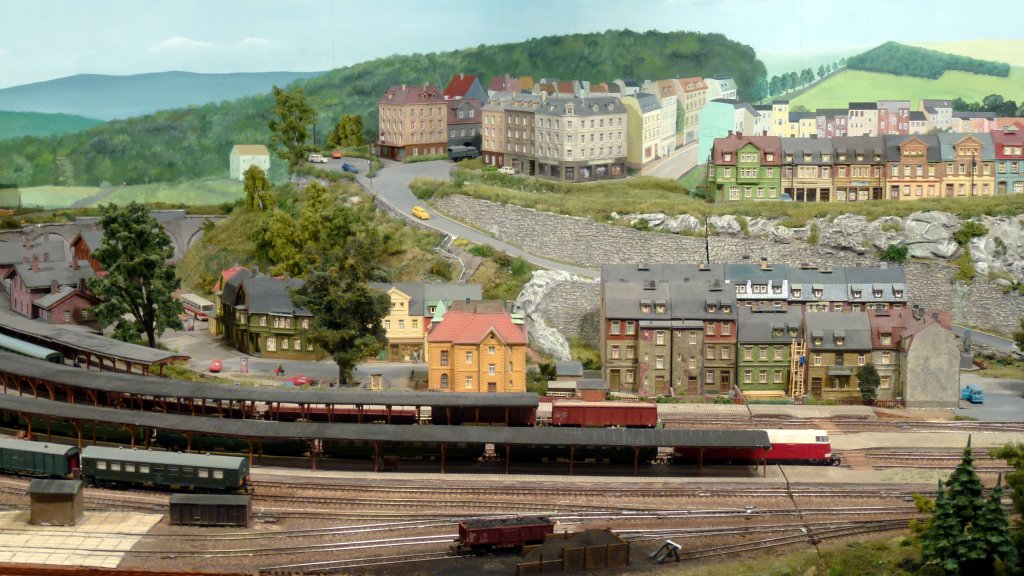 Modellbahn Szene auf einer Modellbahnanlage in Gera. Foto 03.11.2012