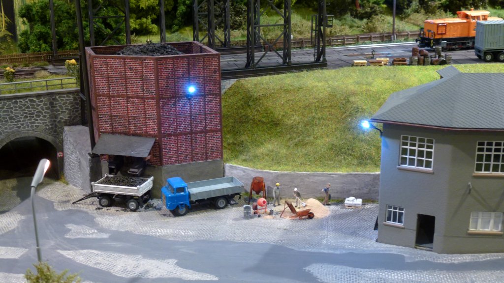 Modellbahn Szene auf einer Modellbahnanlage in Gera. Foto 03.11.2012