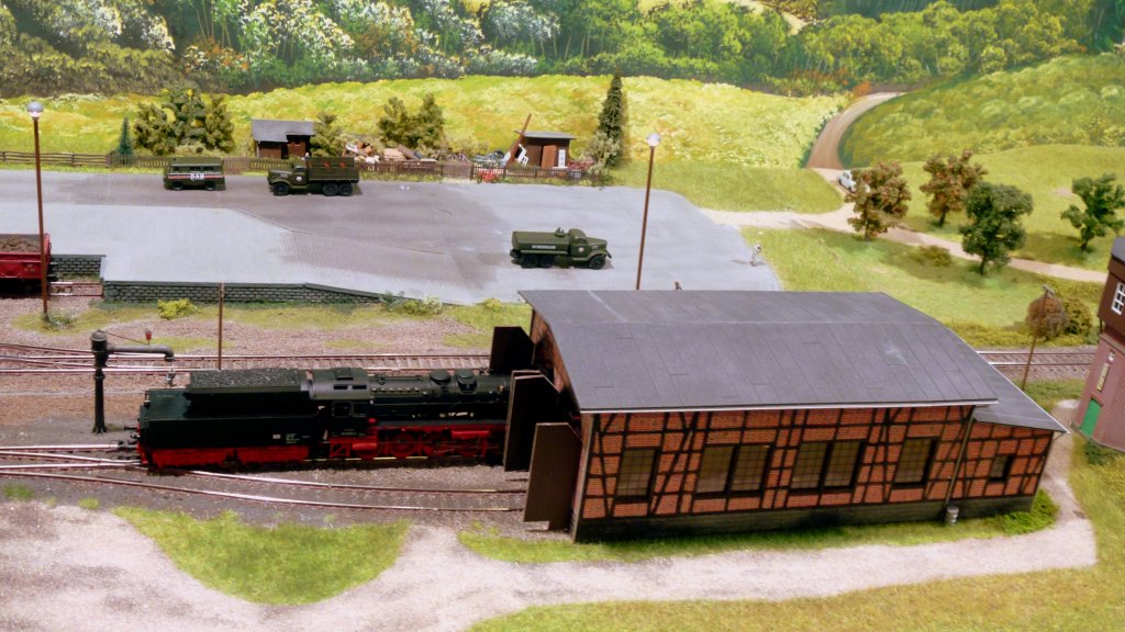 Modellbahn Szene auf einer Modellbahnanlage in Gera. Foto 03.11.2012