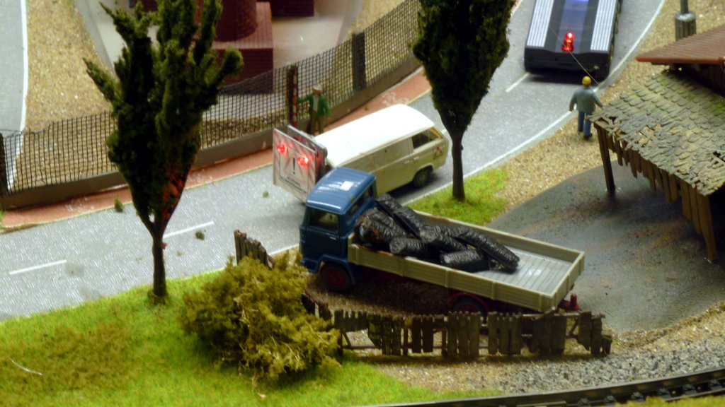 Modellbahn Szene auf einer Modellbahnanlage in Gera. Foto 03.11.2012