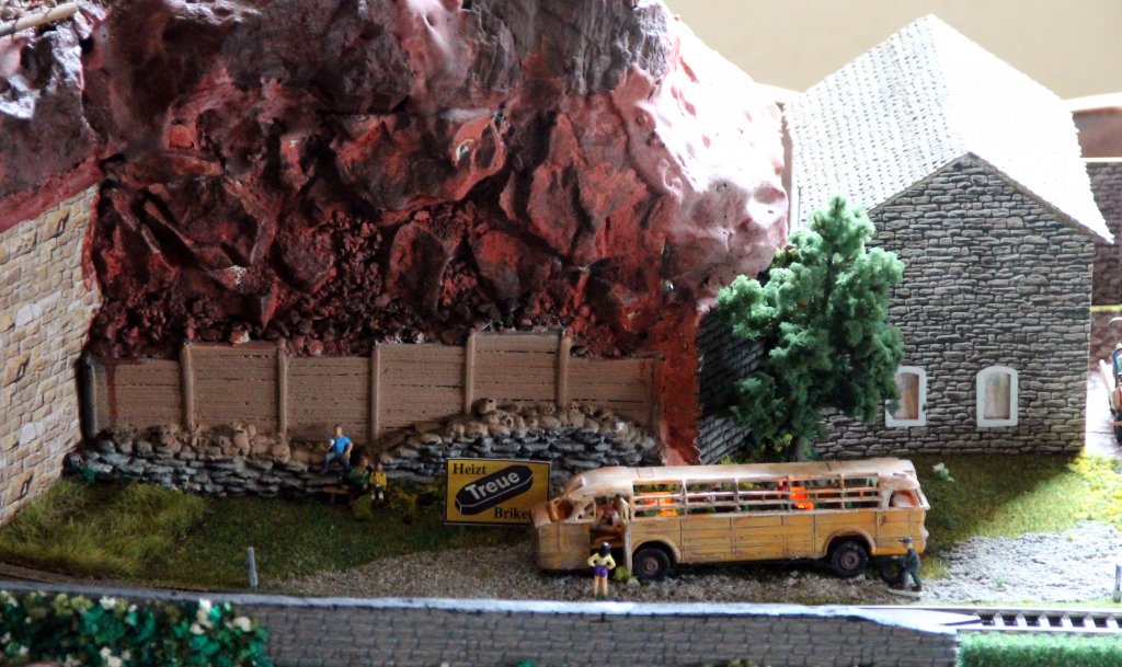 Modellbahn Szene auf einer Modellbahnanlage in Gera. Foto 13.04.2013 