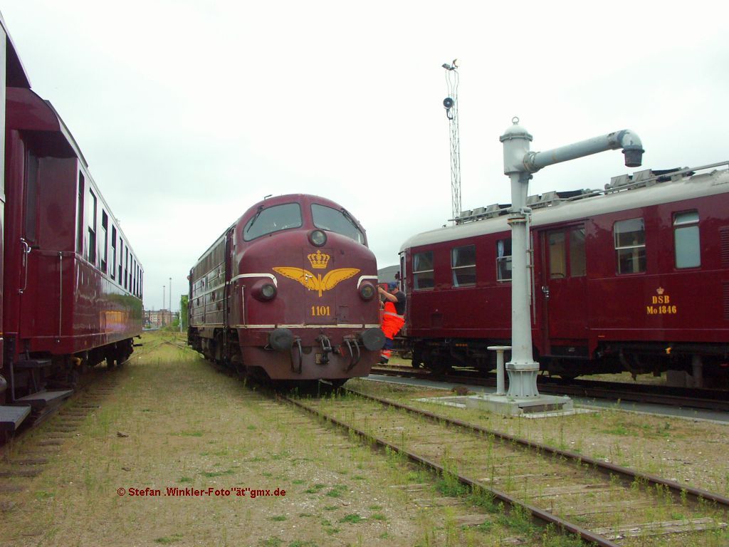 Momentaufnahme von dem diesj�hrigen Fest im Eisenbahnmuseum Odense. My 1101 rangiert zwischen anderen hist. Fahrzeugen.