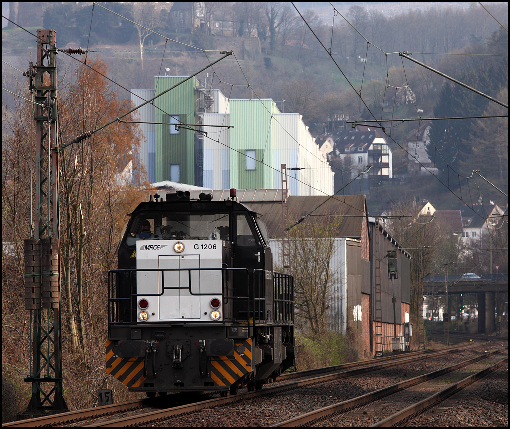 MRCE 5001571 (G1206) ist bei Hohenlimburg in Richtung Hagen unterwegs. (13.04.2010)