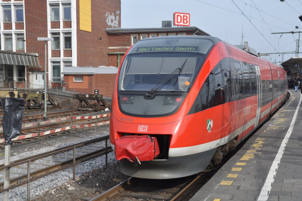 MÜNSTER, 12.03.2011, 643 041 als RB 63 nach Coesfeld in Münster Hbf