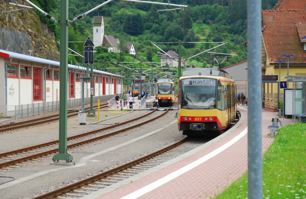 Murgtalbahn am schnsten, Bhf Forbach am 24. Juli 2009.