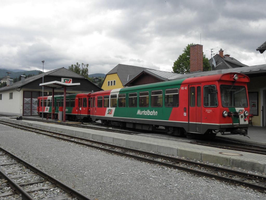 Murtalbahn Ankunft Bahnhof Tamsweg am 6.6.2011