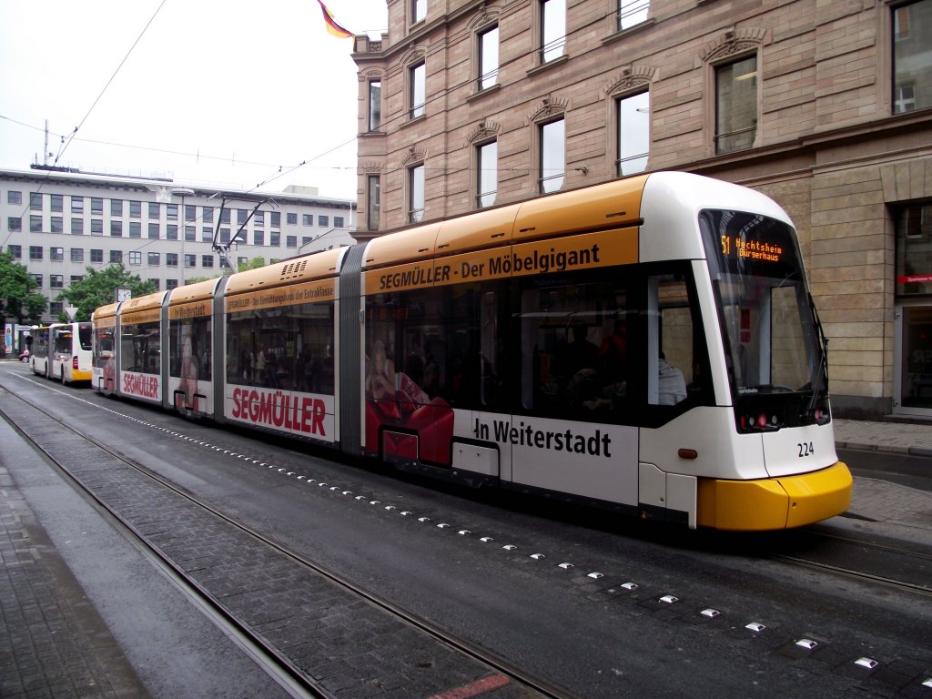 MVG Stadler Variobahn 224 am 23.05.13 in Mainz auf der Linie 51