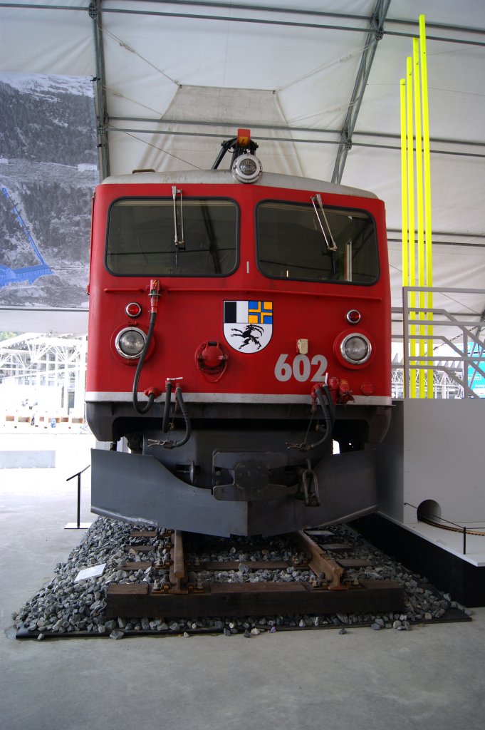 Nach 65 Dienstjahren geht die RhB Lokomotive Ge 4/4 I 602 ins Verkehrshus nach Luzern. Die Aufnhame stammt vom 17.04.2012. 