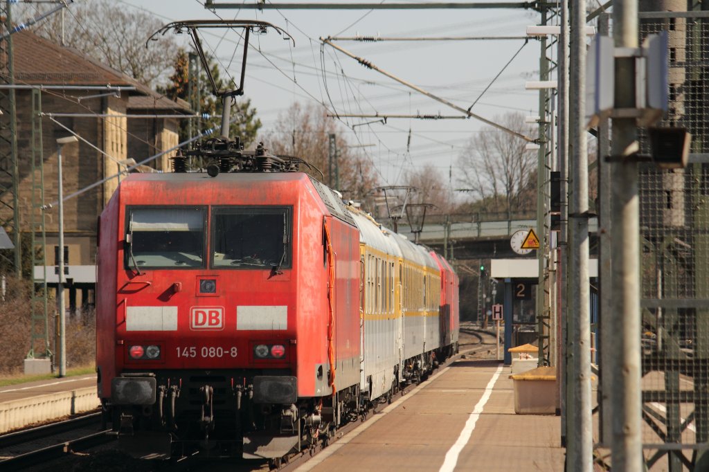 Nachschuss auf 145 080-8 DB in Hochstadt Marktzeuln am 26.03.2012.