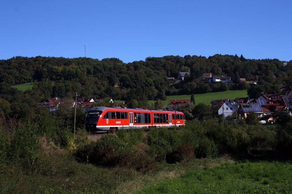 Nachschuss auf 642 114 ( Neustadt (Aisch) ) als RB58723 Nrnberg-Nordost - Grfenberg in Weienohe, 1.10.011.