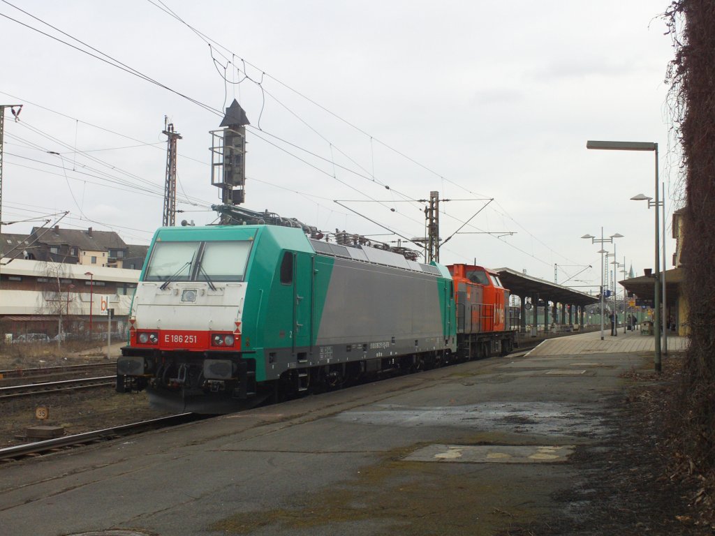 Nachschuss, auf die E186 251, im Mrz 10 im Lehrte.